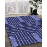 Patterned Blue Rug, pat3098blu