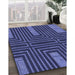 Machine Washable Transitional Blue Rug in a Family Room, wshpat3098blu