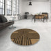 Round Patterned Light Brown Rug in a Office, pat3098brn