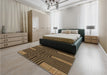 Patterned Light Brown Rug in a Bedroom, pat3098brn