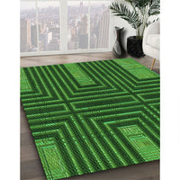 Patterned Deep Emerald Green Rug, pat3098grn