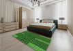 Patterned Deep Emerald Green Rug in a Bedroom, pat3098grn