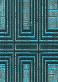 Machine Washable Transitional Deep Teal Green Rug, wshpat3098lblu