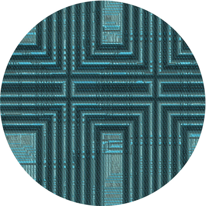 Square Patterned Deep Teal Green Rug, pat3098lblu