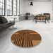 Round Patterned Orange Rug in a Office, pat3098org