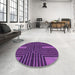 Round Patterned Purple Rug in a Office, pat3098pur