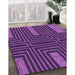 Patterned Purple Rug in Family Room, pat3098pur