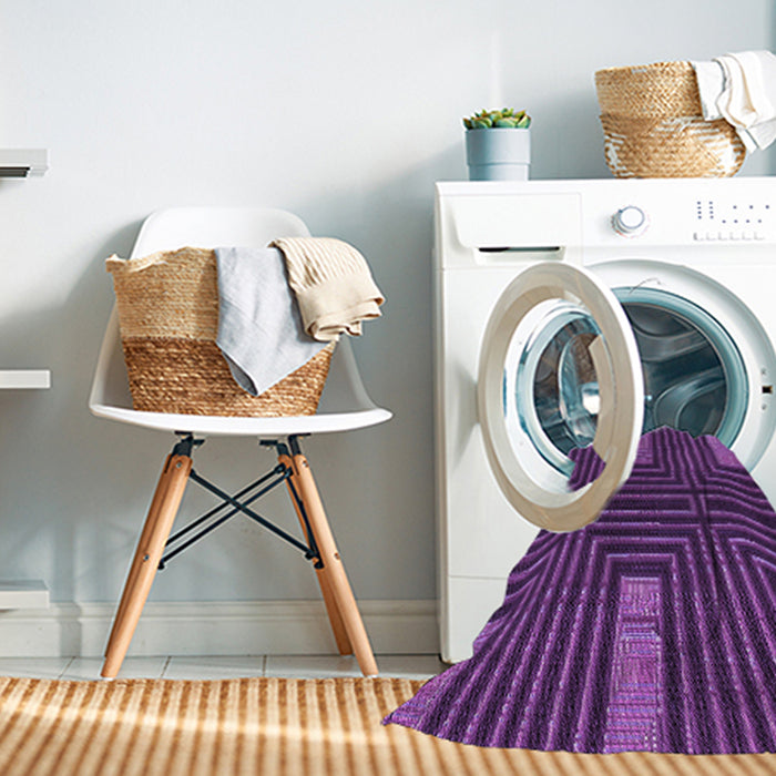 Machine Washable Transitional Purple Rug in a Washing Machine, wshpat3098pur