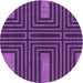 Square Patterned Purple Rug, pat3098pur