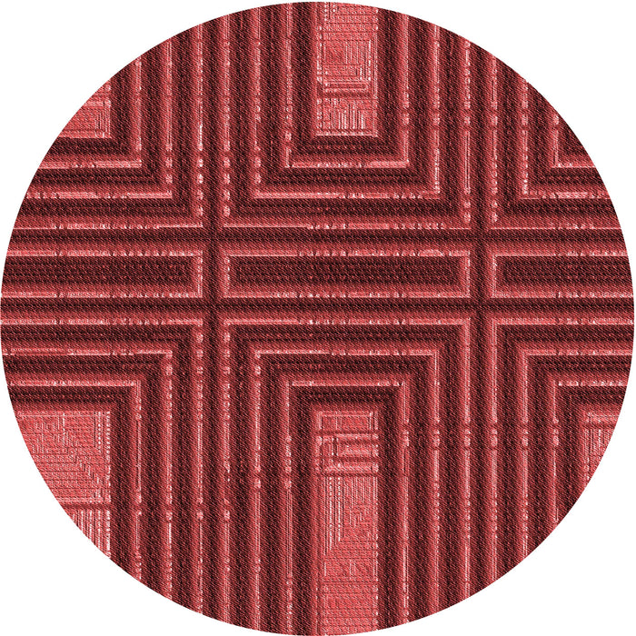 Square Patterned Red Rug, pat3098rd