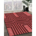 Machine Washable Transitional Red Rug in a Family Room, wshpat3098rd