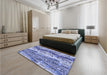 Patterned Deep Periwinkle Purple Rug in a Bedroom, pat3099blu