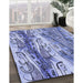 Machine Washable Transitional Deep Periwinkle Purple Rug in a Family Room, wshpat3099blu