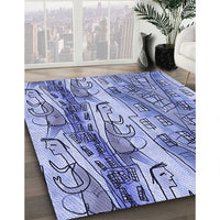 Patterned Deep Periwinkle Purple Rug, pat3099blu