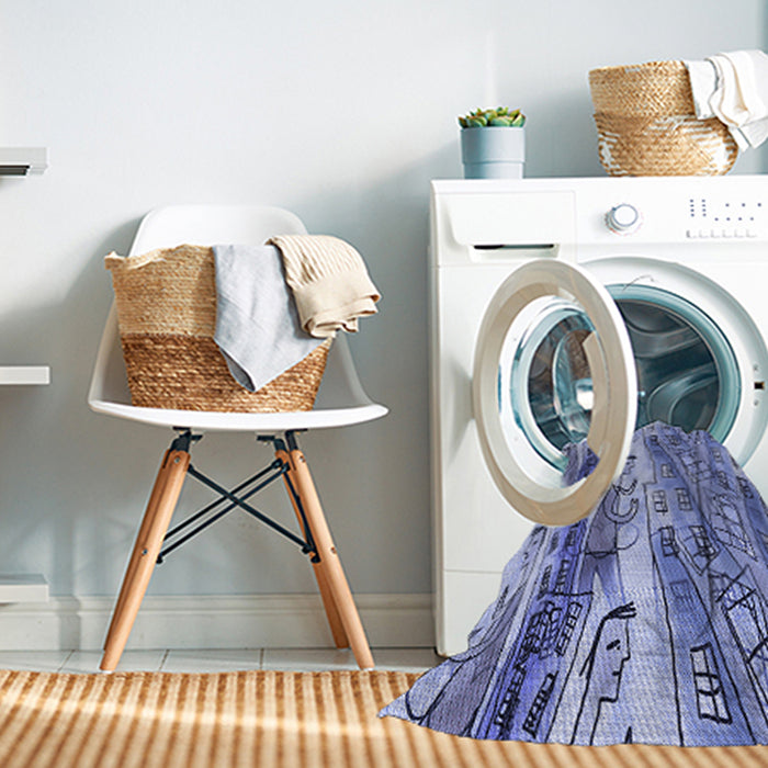 Machine Washable Transitional Deep Periwinkle Purple Rug in a Washing Machine, wshpat3099blu