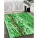 Machine Washable Transitional Forest Green Rug in a Family Room, wshpat3099grn