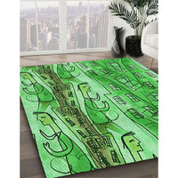 Patterned Forest Green Rug, pat3099grn