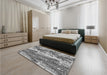 Patterned Silver Gray Rug in a Bedroom, pat3099gry