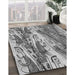 Machine Washable Transitional Silver Gray Rug in a Family Room, wshpat3099gry