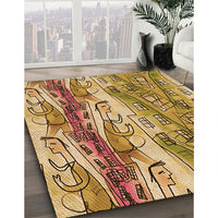 Patterned Saddle Brown Rug, pat3099org