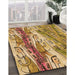 Patterned Saddle Brown Rug in Family Room, pat3099org