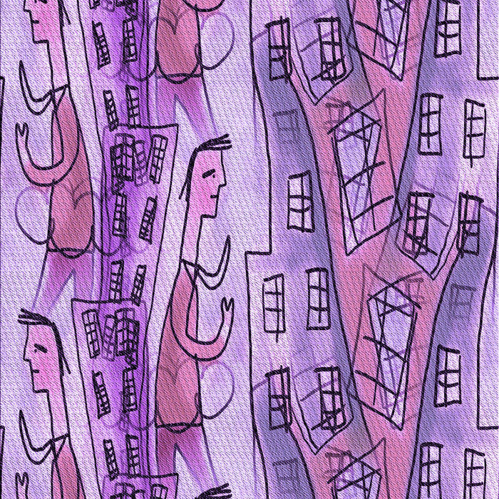 Patterned Purple Violet Purple Rug, pat3099pur