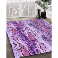 Patterned Purple Violet Purple Rug, pat3099pur