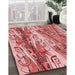 Machine Washable Transitional Light Coral Pink Rug in a Family Room, wshpat3099rd