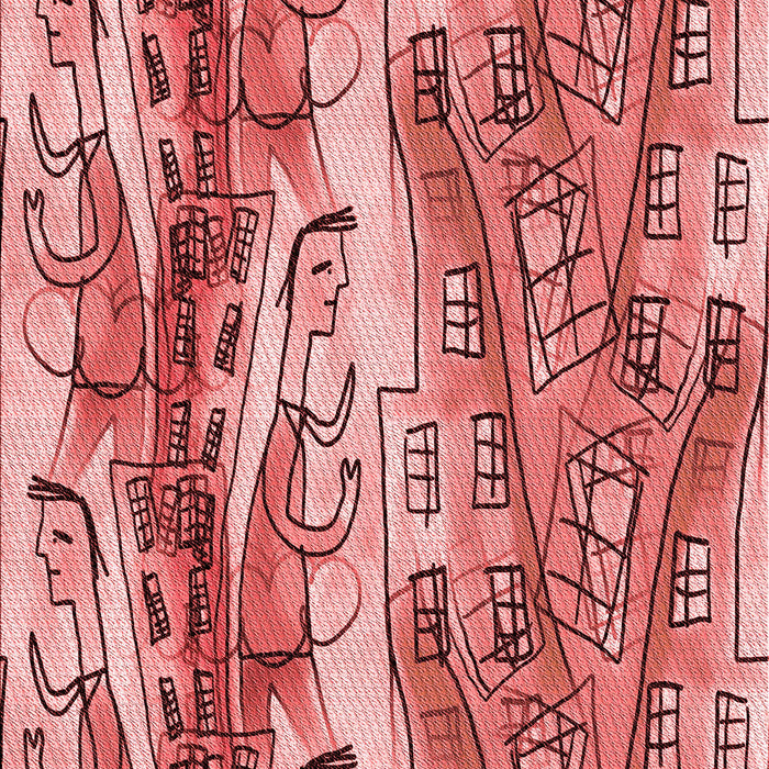 Patterned Light Coral Pink Rug, pat3099rd