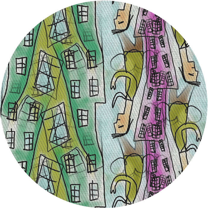 Sideview of Patterned Gray Novelty Rug, pat3099