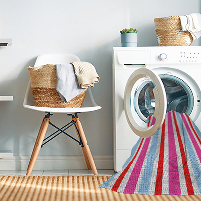 Machine Washable Transitional Pink Violet Pink Rug in a Washing Machine, wshpat309