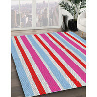 Patterned Pink Violet Pink Novelty Rug, pat309