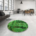 Patterned Deep Emerald Green Rug in a Kitchen, pat31grn