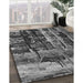 Patterned Dark Gray Black Rug in Family Room, pat31gry