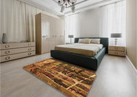 Patterned Red Brown Rug, pat31org