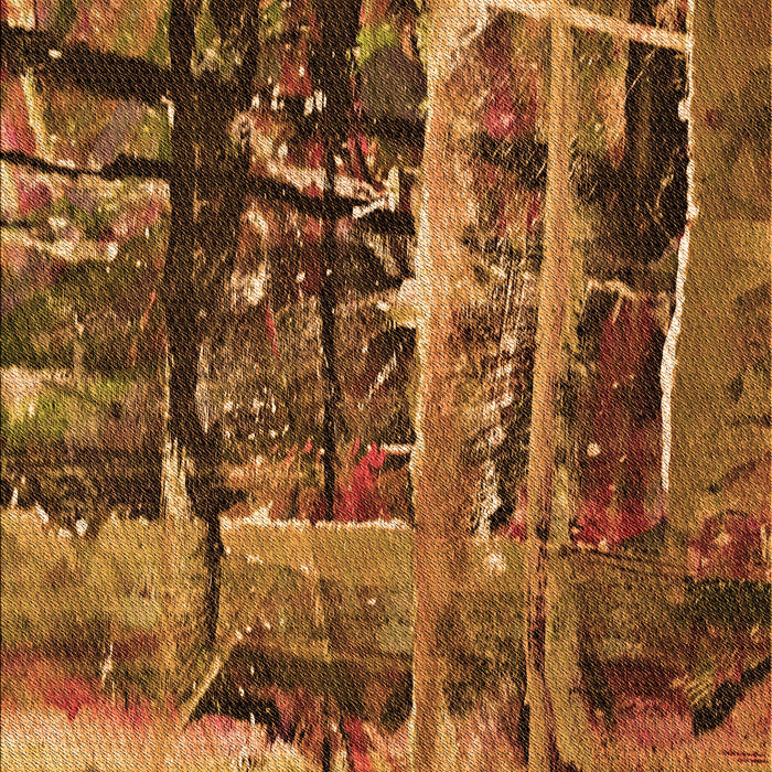 Square Patterned Red Brown Rug in a Living Room, pat31org