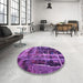 Patterned Purple Rug in a Kitchen, pat31pur