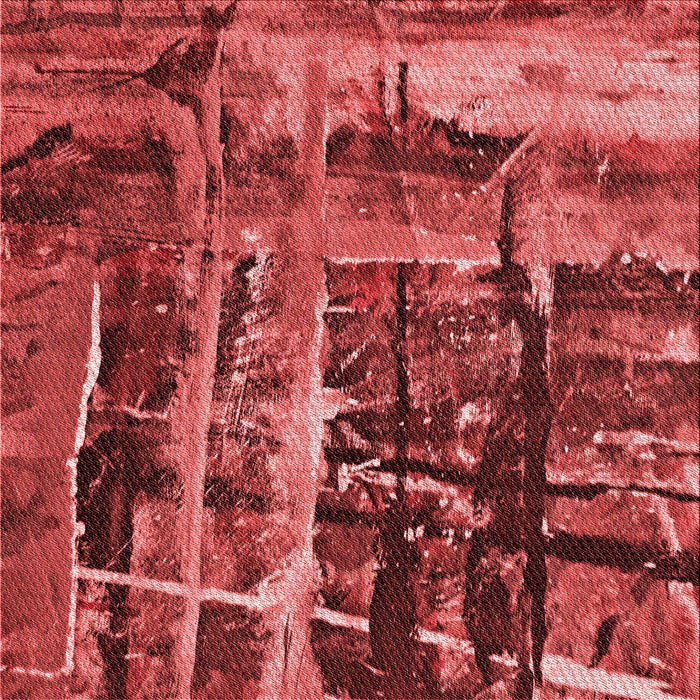 Round Patterned Red Rug, pat31rd