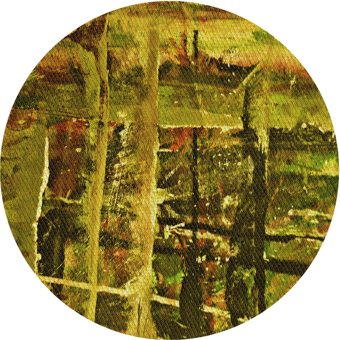 Square Patterned Orange Gold Rug, pat31yw