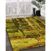 Patterned Orange Gold Rug in Family Room, pat31yw
