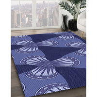 Patterned Light Slate Blue Rug, pat310blu