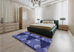 Patterned Light Slate Blue Rug in a Bedroom, pat310blu