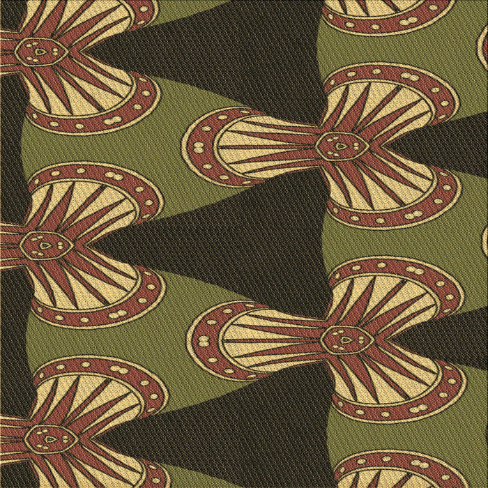 Round Patterned Bakers Brown Rug, pat310brn