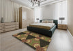 Patterned Bakers Brown Rug in a Bedroom, pat310brn