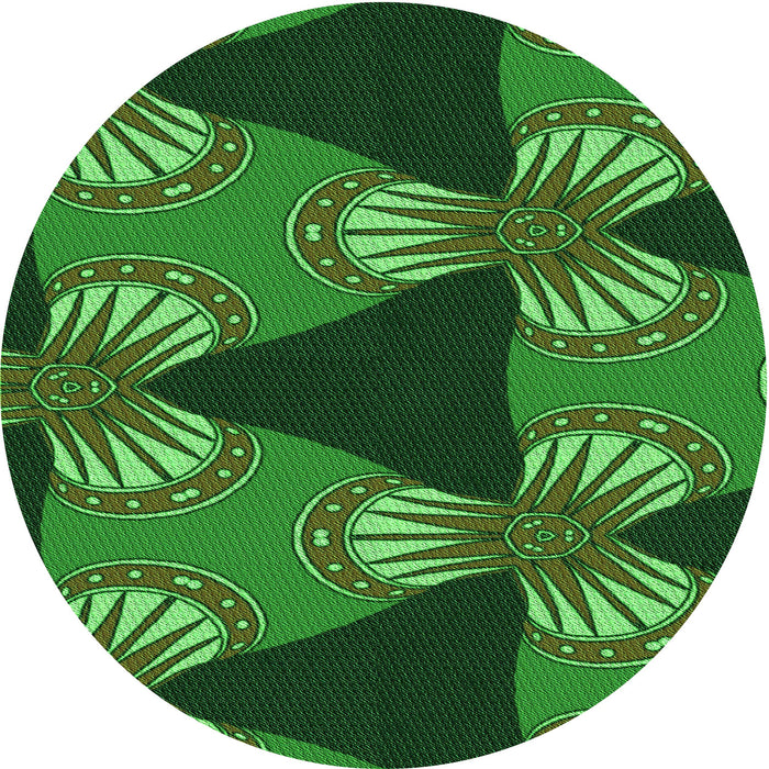 Square Machine Washable Transitional Deep Emerald Green Rug in a Living Room, wshpat310grn