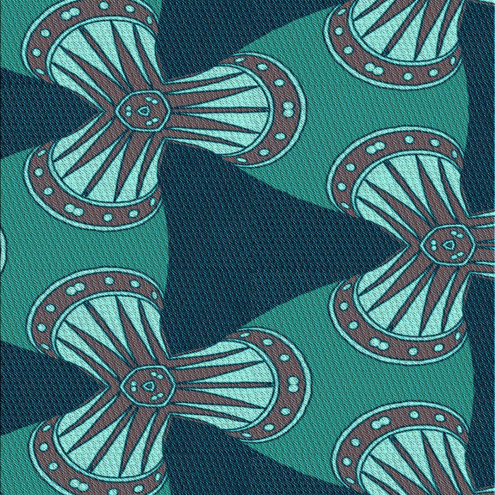 Patterned Light Sea Green Rug, pat310lblu