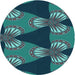 Square Patterned Light Sea Green Rug, pat310lblu