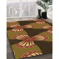 Patterned Cinnamon Brown Rug, pat310org