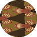 Square Patterned Cinnamon Brown Rug, pat310org