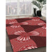 Patterned Cranberry Red Rug in Family Room, pat310rd